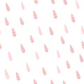 Repeated rain drops. Cute seamless pattern for girls. Endless girlish print with raindrops.