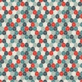 Repeated retro color cubes background. Geometric shapes wallpaper. Seamless surface pattern design with polygons. Royalty Free Stock Photo