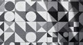 Abstract geometric pattern with circles and triangles in grayscale Royalty Free Stock Photo