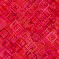 Repeating abstract square background pattern - vector graphic design from diagonal squares in red tones Royalty Free Stock Photo