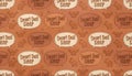 Seamless Desert Pattern with Camels and Sleep Concept Text Bubbles Royalty Free Stock Photo