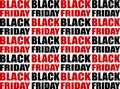 Repeating black friday text background. Vector pattern.