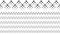 Repeating black and white dotted pattern separator line set