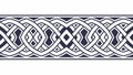 Repeating Celtic Knot Border with Geometric Interlacing Pattern, vector design Generative AI Royalty Free Stock Photo
