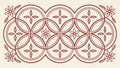 Repeating Circular Geometric Floral Band Pattern, vector design Generative AI Royalty Free Stock Photo
