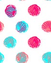 Seashell allover seamless pattern Royalty Free Stock Photo