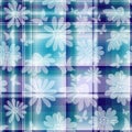 Repeating floral checkered pattern