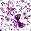 Repeating floral white-violet pattern