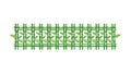 Repeating geometric green bamboo lattice pattern, vector design Generative AI Royalty Free Stock Photo