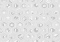 Repeating geometric pattern of hexagonal shapes with a 3D effect. The design features interlocking Royalty Free Stock Photo