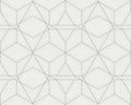 Repeating Geometric Pattern of Interconnected Hexagons and Diamonds with Thin Black Lines on a Subtle White Textured Background Royalty Free Stock Photo