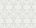 Repeating geometric pattern of interconnected hexagons and trapezoids formed by thin black lines on a subtle off-white background Royalty Free Stock Photo