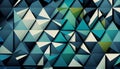 A geometric pattern with triangles in different shades of blue and green, Generative AI, illustration Royalty Free Stock Photo