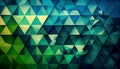 A geometric pattern with triangles in different shades of blue and green, Generative AI, illustration Royalty Free Stock Photo