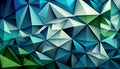 A geometric pattern with triangles in different shades of blue and green, Generative AI, illustration Royalty Free Stock Photo