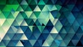A geometric pattern with triangles in different shades of blue and green, Generative AI, illustration Royalty Free Stock Photo