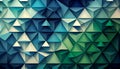 A geometric pattern with triangles in different shades of blue and green, Generative AI, illustration Royalty Free Stock Photo