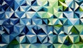 A geometric pattern with triangles in different shades of blue and green, Generative AI, illustration Royalty Free Stock Photo