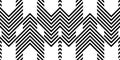 Repeating geometric tiles. Striped Diagonal hexagonal zigzag. Monochrome geometric background. Contemporary graphic design.
