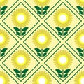 repeating graphic sunflower pattern design Royalty Free Stock Photo