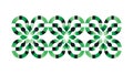 Repeating Green Clover-like Pattern, Symmetrical Abstract Design Element, vector design Generative AI Royalty Free Stock Photo