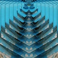 repeating hexagonal design of many blue bolts