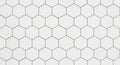 Repeating hexagonal pattern with thin black lines on a white background. Each hexag Royalty Free Stock Photo