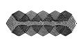 Repeating Hexagonal Wave Pattern Abstract Monochrome Design, vector design Generative AI Royalty Free Stock Photo