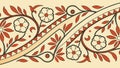 Repeating Medieval Pattern Border with Floral & Geometric Motifs, vector design Generative AI Royalty Free Stock Photo