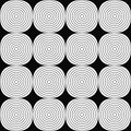 Repeating monochrome abstract circle pattern