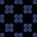 Ornamental repeating pattern desig. Square mandalas - tiles - in blues