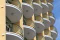 Repeating pattern of balcony. Bulding front Royalty Free Stock Photo