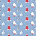 Seafaring Stripes Seamless pattern, Generative AI Royalty Free Stock Photo