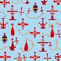 Seafaring Stripes Seamless pattern, Generative AI Royalty Free Stock Photo