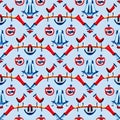 Seafaring Stripes Seamless pattern, Generative AI Royalty Free Stock Photo