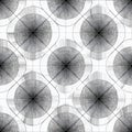 Repeating pattern of circles and intersecting lines on white grid Royalty Free Stock Photo