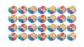 Repeating pattern of colorful pie charts, symbolizing data analysis and insights, vector design Generative AI Royalty Free Stock Photo
