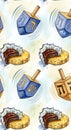 Hanukkah Dreidel Pattern on White Background Royalty Free Stock Photo