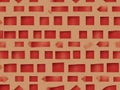 Abstract geometric pattern with red shapes on a tan background Royalty Free Stock Photo