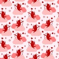 Cupid Clouds Valentines Repeat Pattern Royalty Free Stock Photo