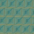 Repeating pattern of hand drawn decorative tiles. Linen texture with a muted blue tint