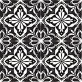 Black and white intricate seamless kitchen tile