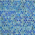 A repeating pattern of interlocking diamonds in shades of blue and green2, Generative AI Royalty Free Stock Photo