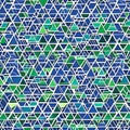 A repeating pattern of interlocking triangles in shades of blue and green2, Generative AI Royalty Free Stock Photo