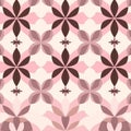 A repeating pattern with a modern geometric floral design, featuring simple flower silhouettes, diamond shapes, and a Royalty Free Stock Photo