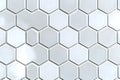 White Hexagonal Tiles Background Modern Ceramic. Royalty Free Stock Photo
