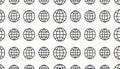 A repeating pattern of simple, dark-grey globe icons on a white Royalty Free Stock Photo