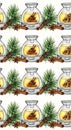 Repeating Pattern of Spice Jars with Herbs Royalty Free Stock Photo