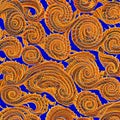 A repeating pattern of spirals in warm, bright colors like orange, red, and yellow2, Generative AI