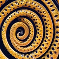 A repeating pattern of spirals in warm, bright colors like orange, red, and yellow1, Generative AI